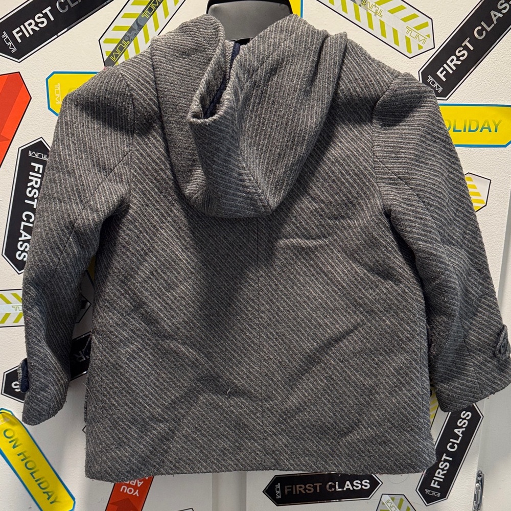 Zara Gray Hooded Pea Coat for Kids - Picture 2 of 4